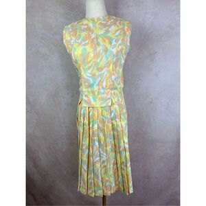 Vintage Mod 1960s Pastel Skirt Dress Set